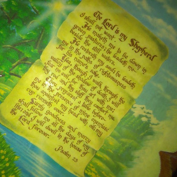 Vtg 1987 Wintermute 4 pc découpage Faith wall hangings Lord's Prayer Psalm 23 - Picture 2 of 12